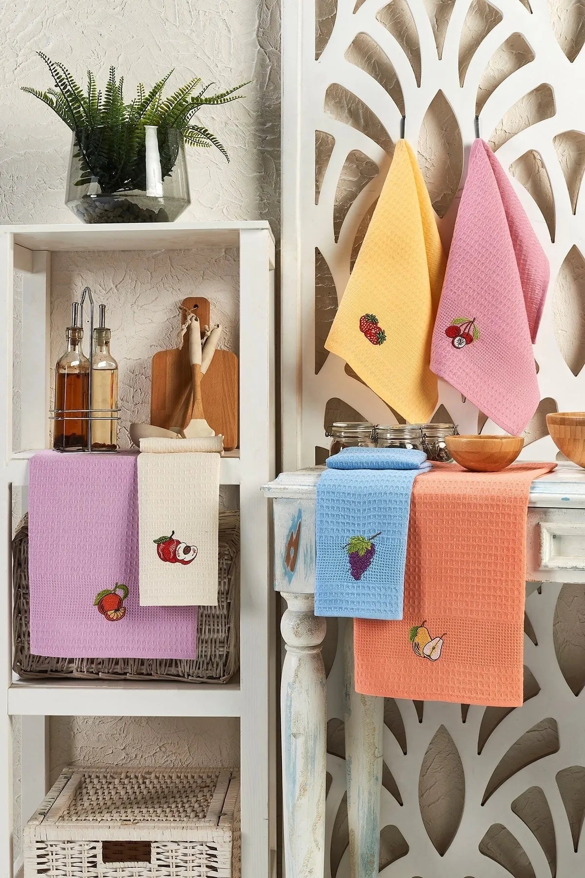 6'lı Mutfak Kurulama Bezi Seti Fruit