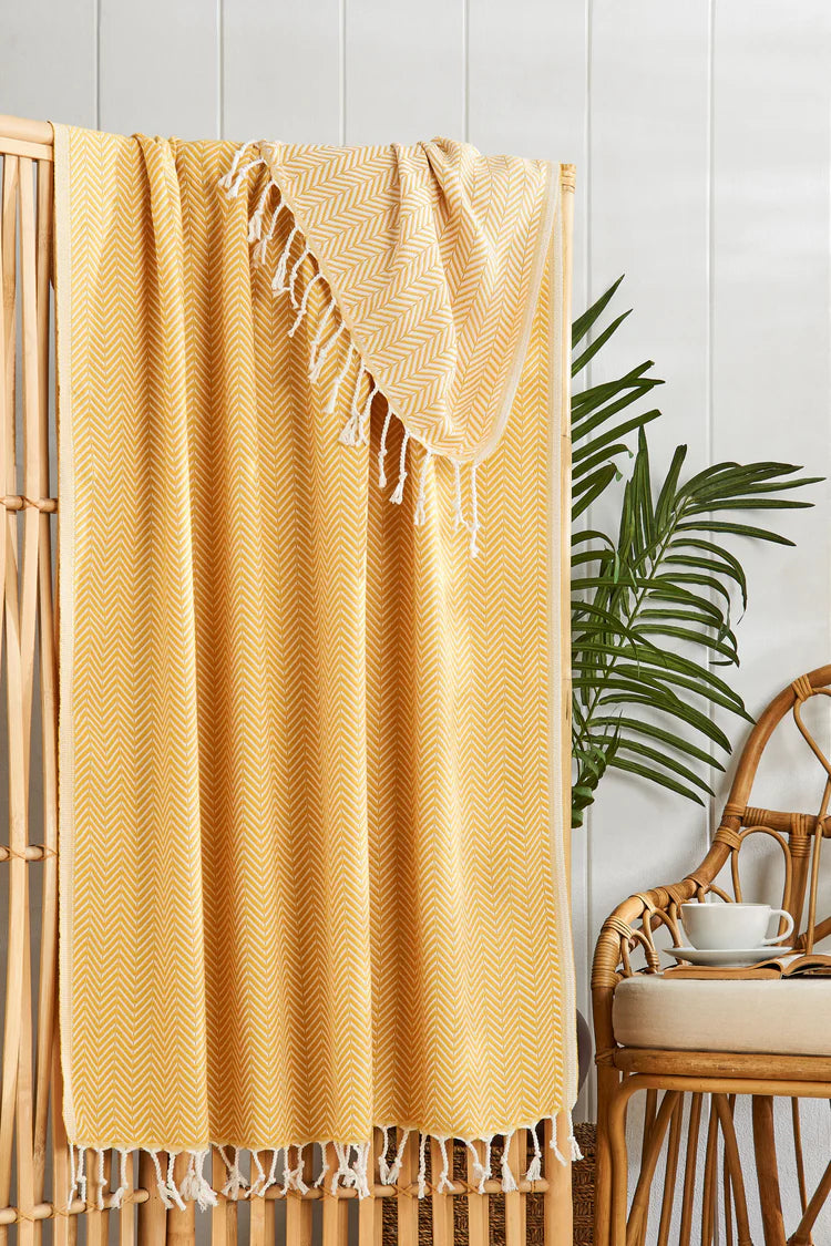 %100 Pamuk Plaj Havlusu, Marmaris, Sarı