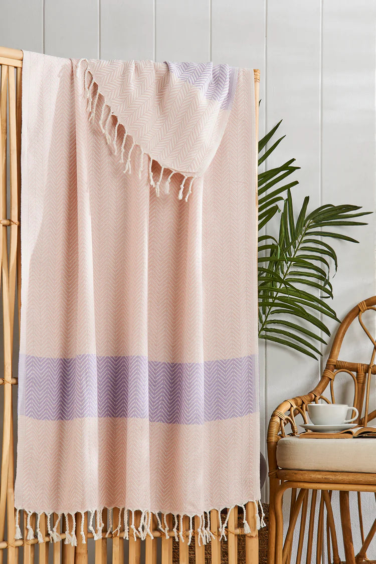 %100 Pamuk Plaj Havlusu, Marmaris, Pembe Lila