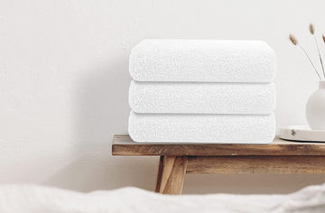3'lü Set Beyaz %100 Pamuk Otel Banyo Havlusu 90x150 Cm, Otel Havlusu