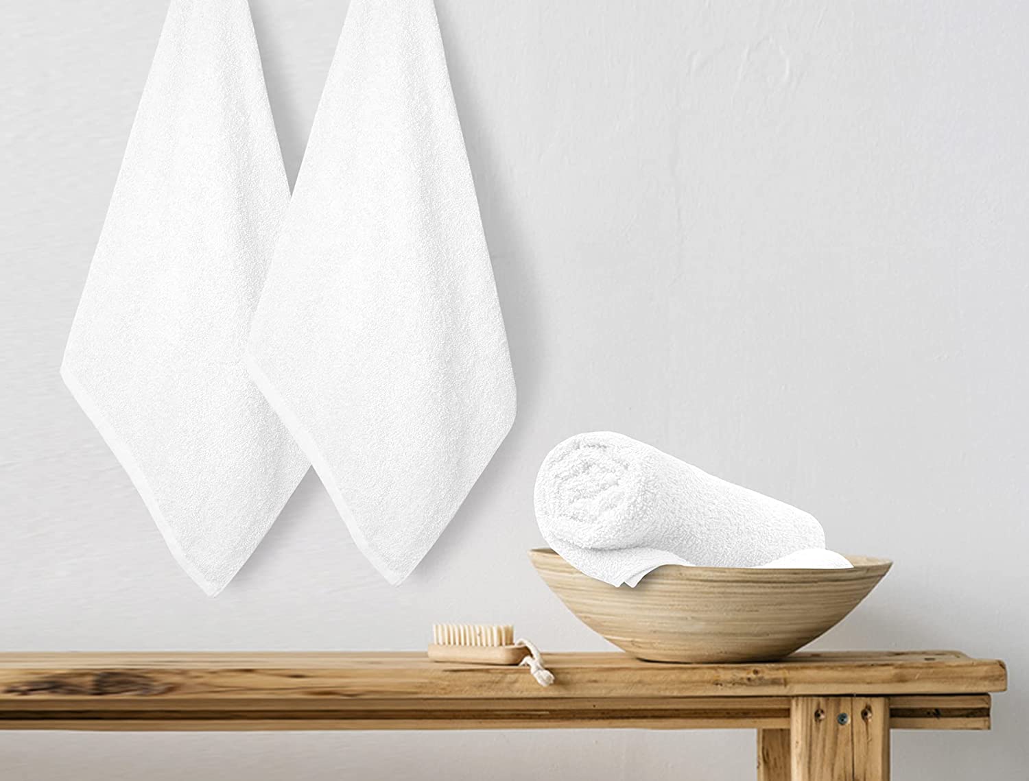 6'lı Set Beyaz %100 Pamuk El Havlusu 50x90 Cm, Otel Havlusu