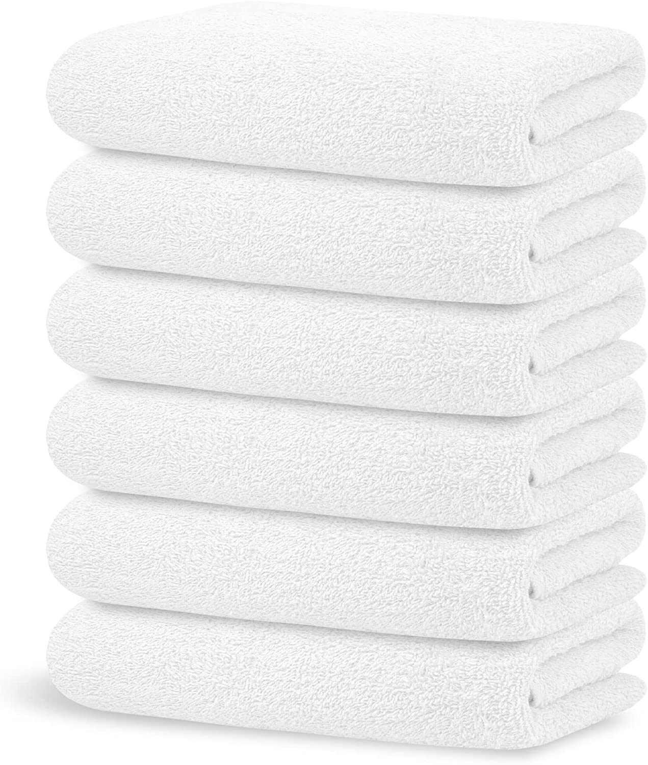 6'lı Set Beyaz %100 Pamuk Otel Banyo Havlusu 90x150 Cm, Otel Havlusu