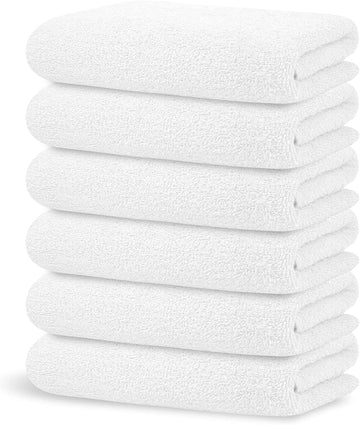 6'lı Set Beyaz %100 Pamuk Otel Banyo Havlusu 90x150 Cm, Otel Havlusu