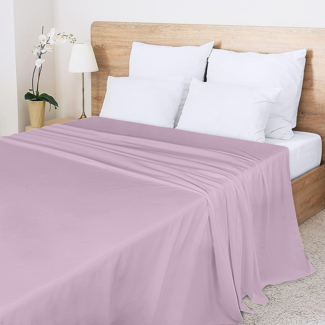 Lastiksiz Düz Çarşaf 57 Tel Kumaş (3 Farklı Ebat) Lila