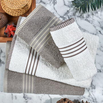 INTER Z 4'lü Oscar - Taş / Krem Havlu Hamam Seti