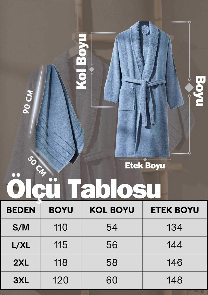 Carla Havlulu Bornoz Seti Lacivert