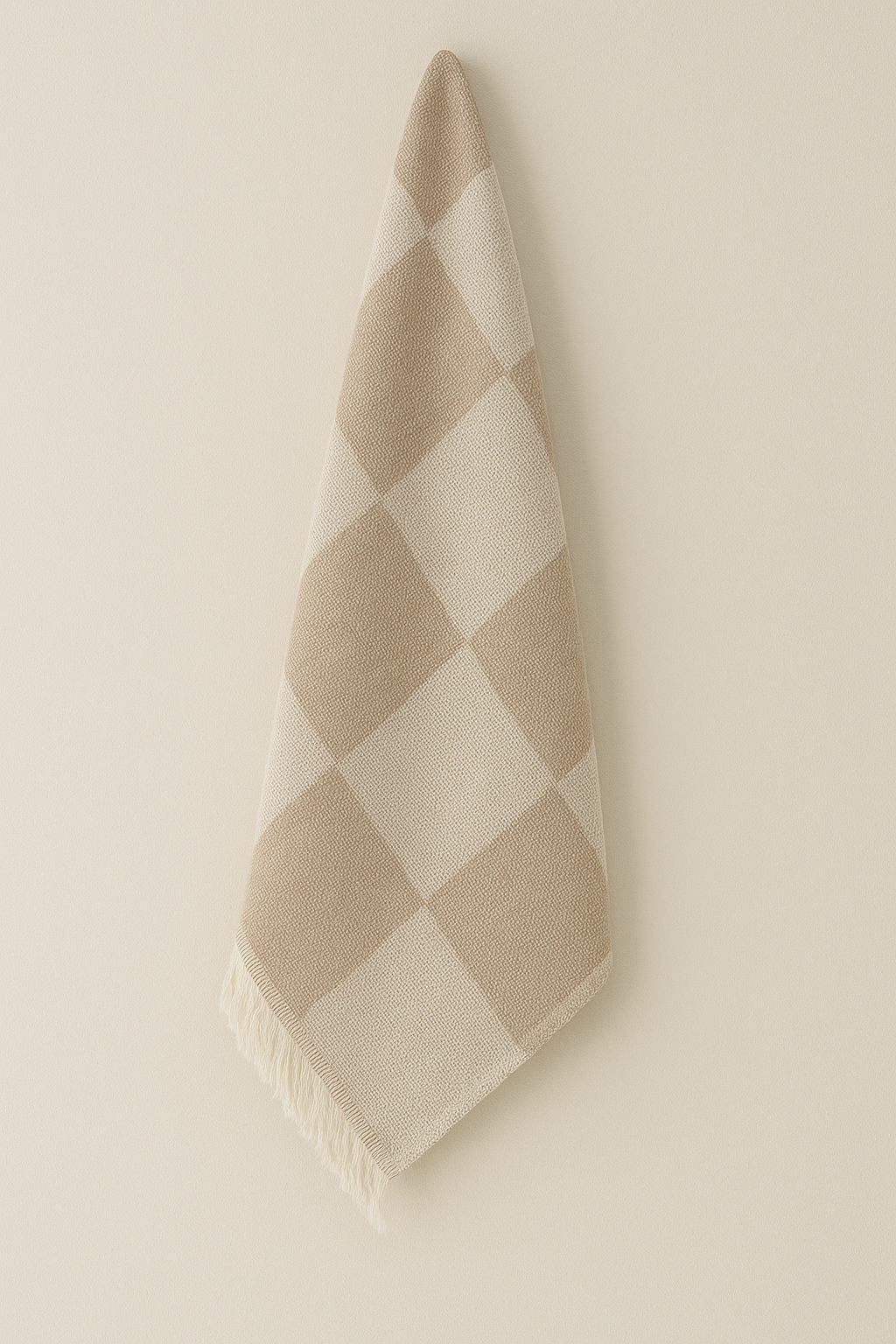 INTER Z Dama Desenli Peştamal Plaj Havlusu 70x155 Cm Kahverengi