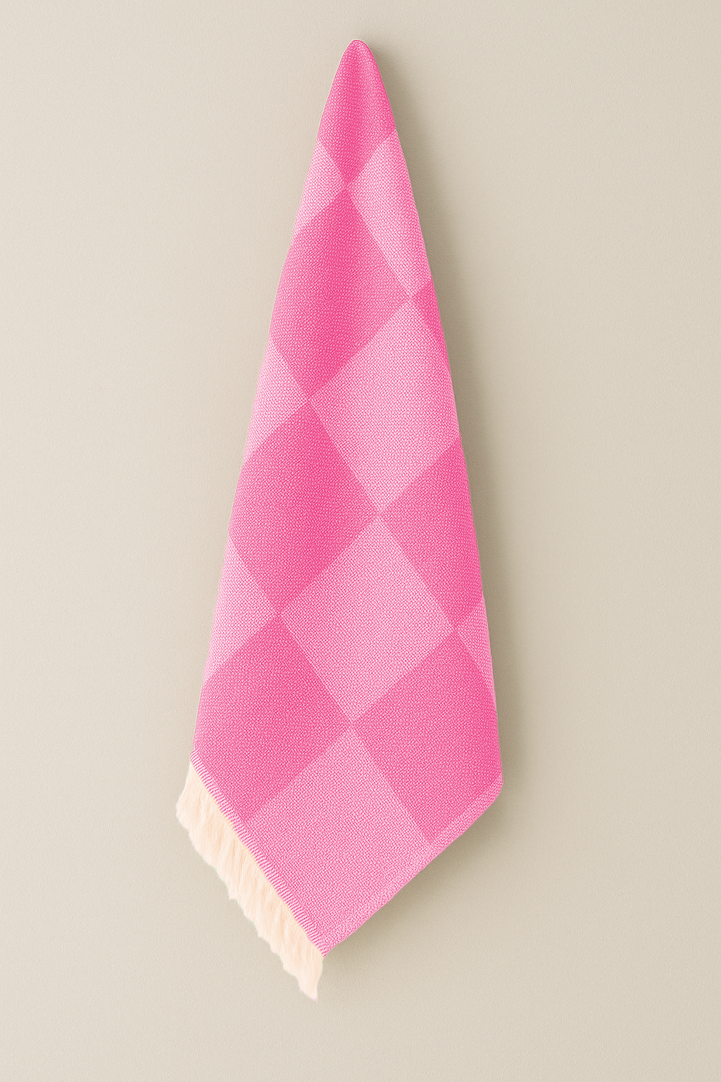 INTER Z Dama Desenli Peştamal Plaj Havlusu 70x155 Cm Fuşya