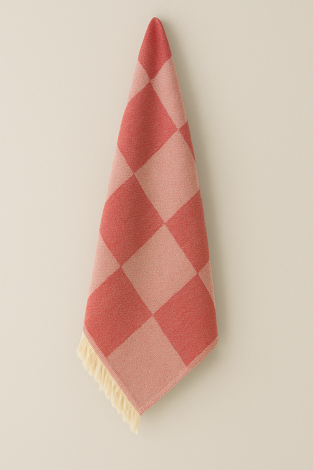 INTER Z Dama Desenli Peştamal Plaj Havlusu 70x155 Cm Kırmızı