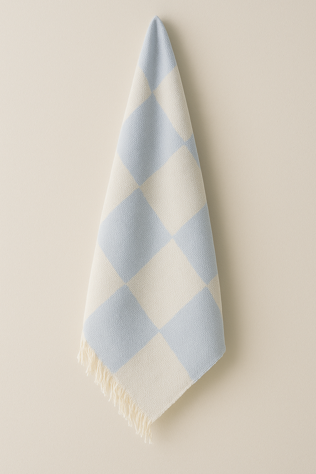 INTER Z Dama Desenli Peştamal Plaj Havlusu 70x155 Cm Mavi