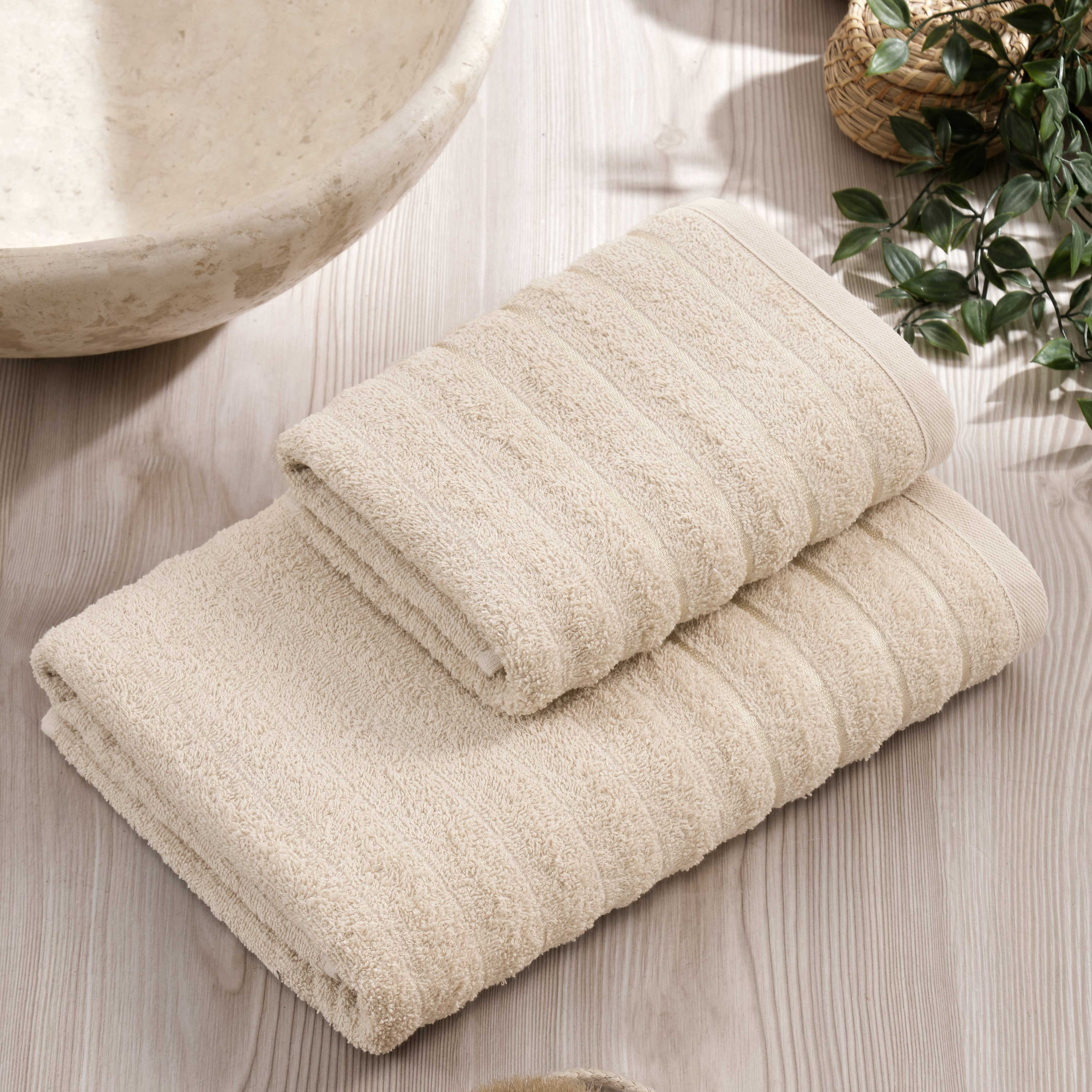 INTER Z 2'Li Dalga Bej Banyo Havlu Seti