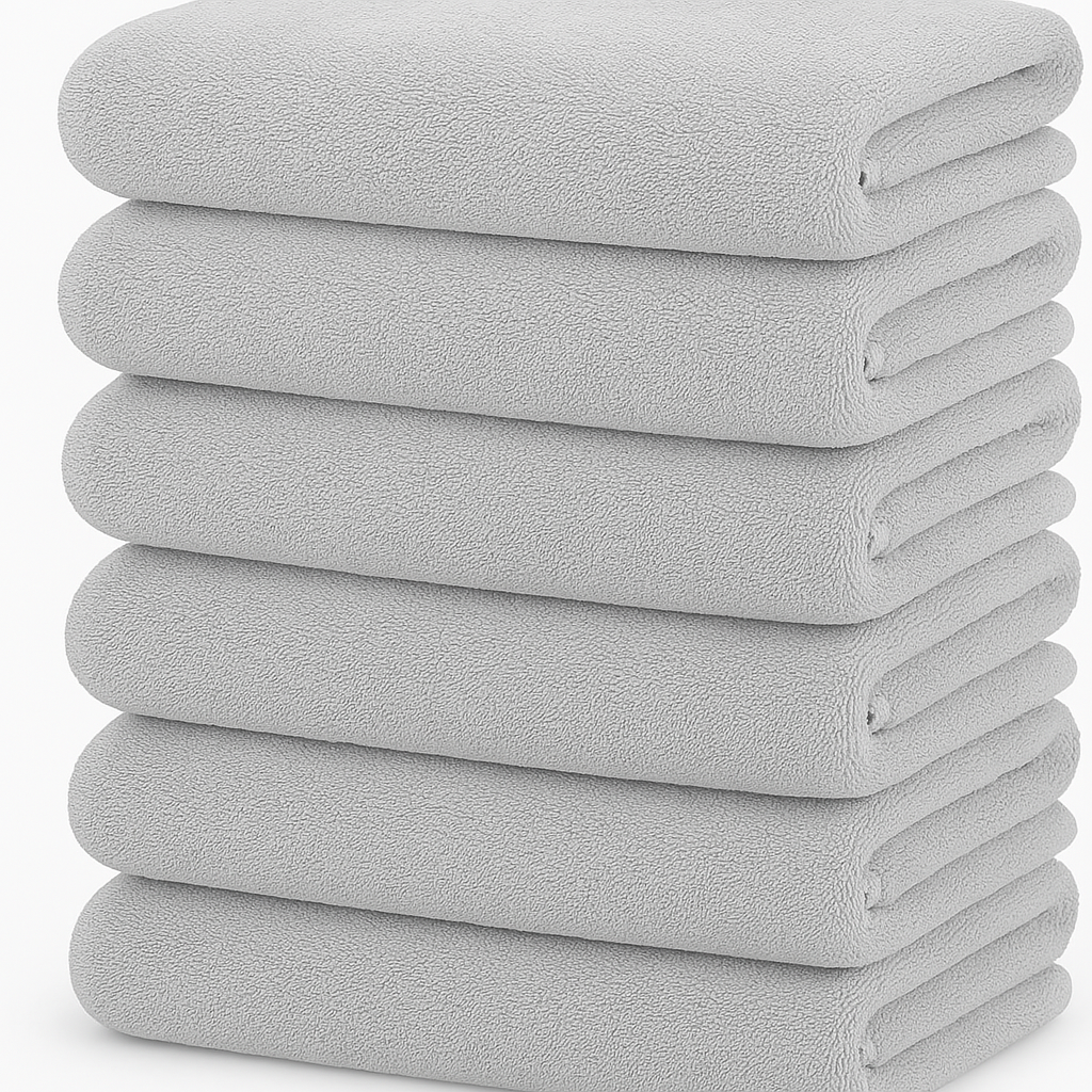6'lı Set Gri %100 Pamuk El Havlusu 50x90 Cm, Gri Otel Havlusu