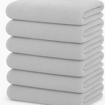 6'lı Set Gri %100 Pamuk El Havlusu 50x90 Cm, Gri Otel Havlusu