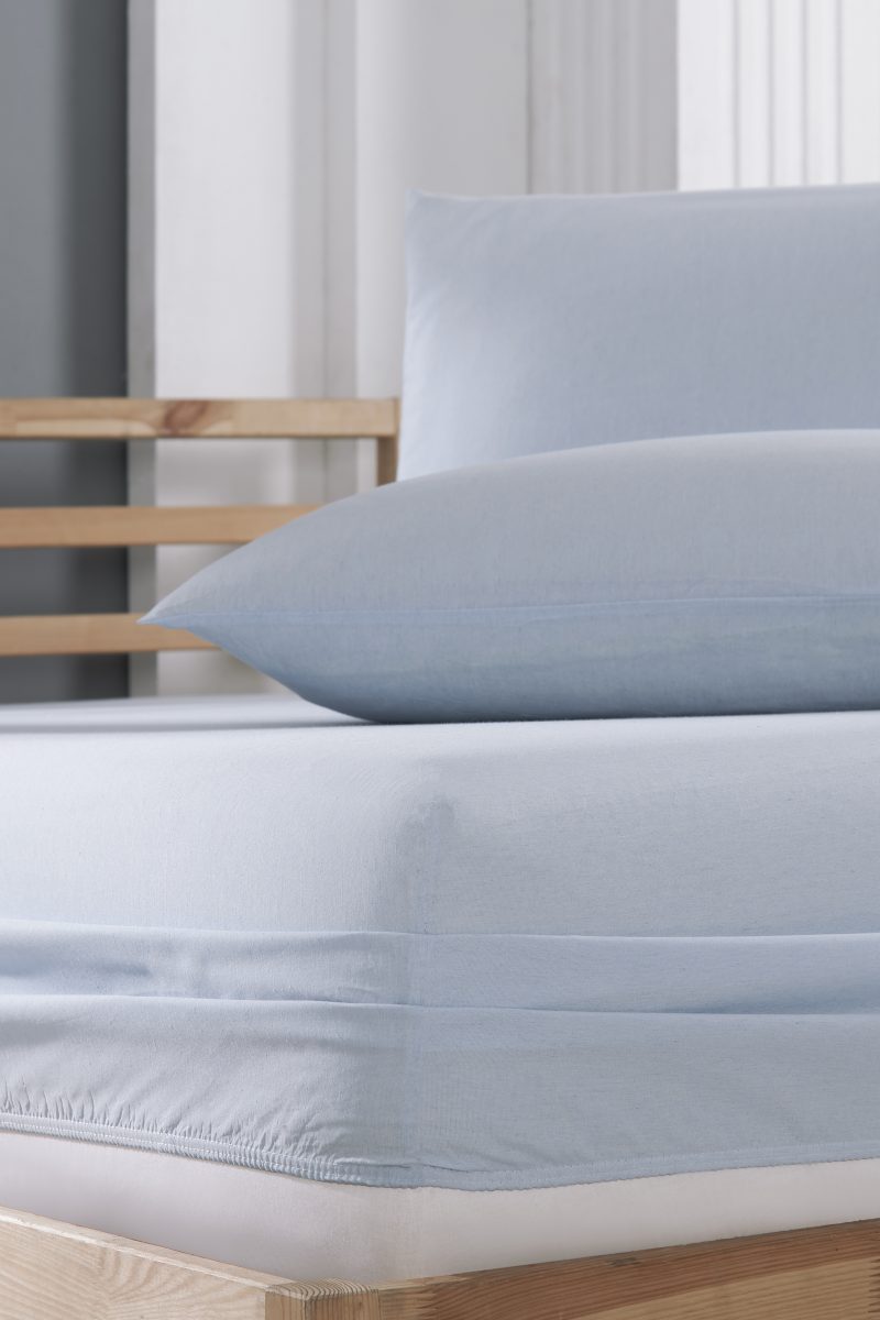 Pamuklu Ranforce Kumaş Lastikli Fitted Yastıklı Çarşaf Seti (5 Ebat) Mavi