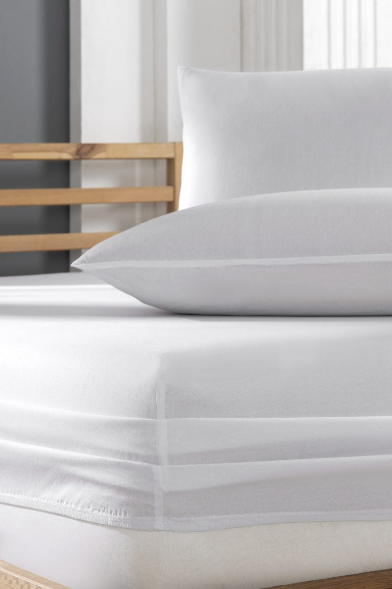 Pamuklu Ranforce Kumaş Lastikli Fitted Yastıklı Çarşaf Seti (5 Ebat) Beyaz