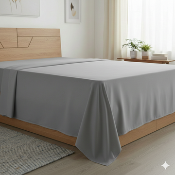 Düz Çarşaf Pamuklu Kumaş Lastiksiz Çarşaf (3 Farklı Ebat - 11 Farklı Renk) Antrasit