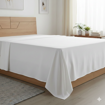 Düz Çarşaf Pamuklu Kumaş Lastiksiz Çarşaf (3 Farklı Ebat - 11 Farklı Renk) Beyaz